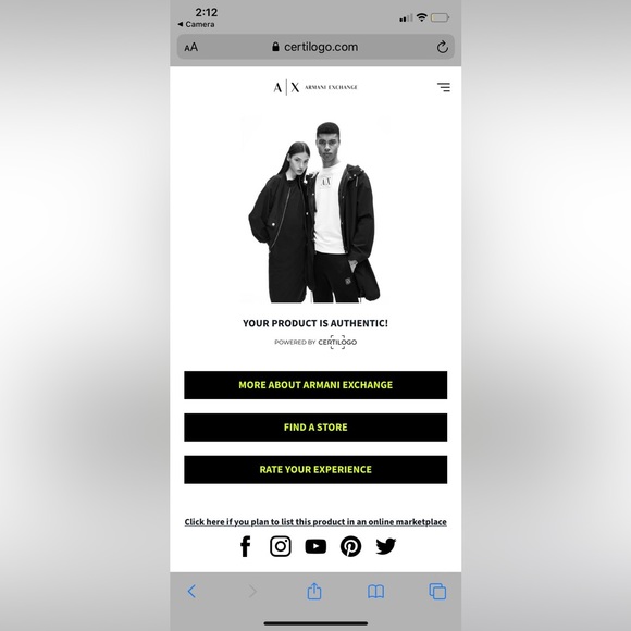 Armani Exchange Yellow Hooded Sweatshirt - Picture 2 of 9